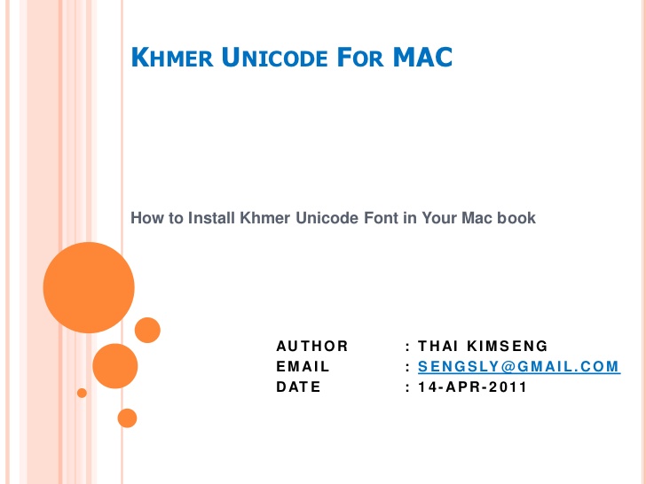 Khmer unicode font for mac os x
